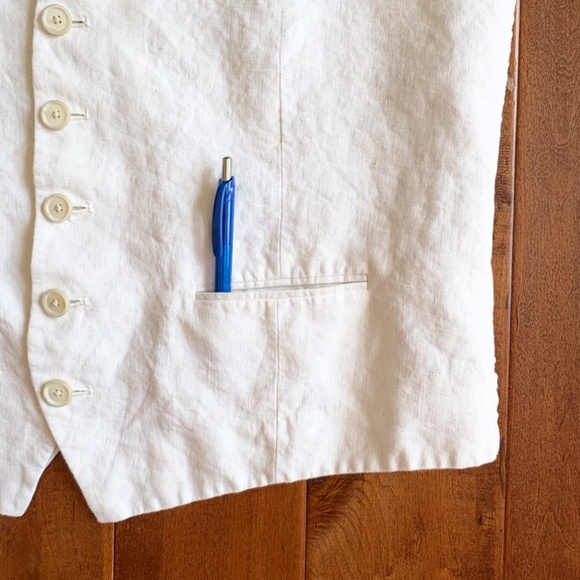 100% Linen Vest Nordstrom Mens Shop XL Off-White DISCONTINUE - Picture 7 of 15